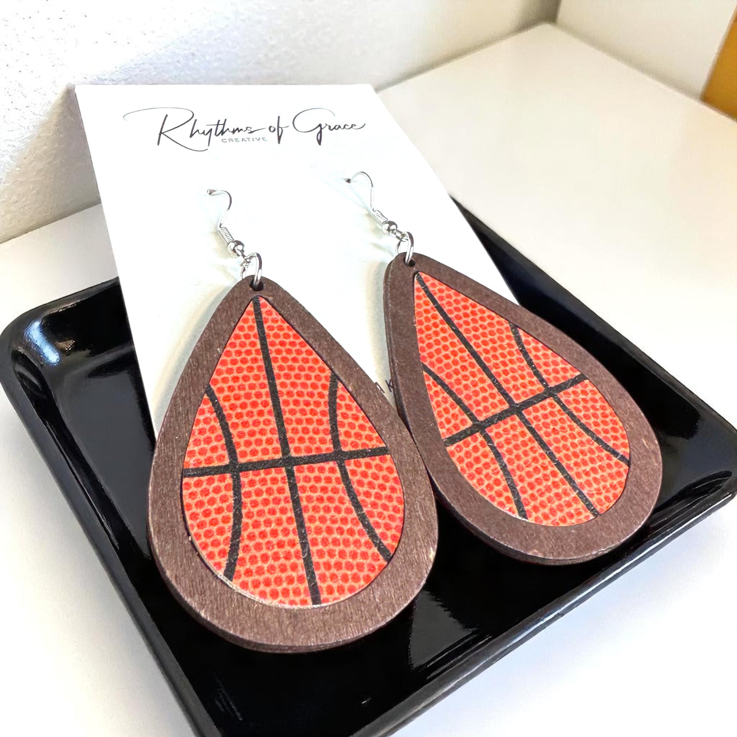 Dribble into Style: Fun Basketball Dangle Earrings!