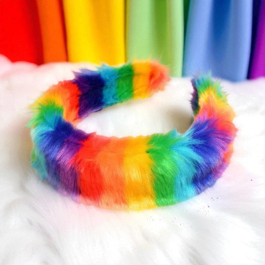 Fuzzy Rainbow Delight Headband - Add Whimsy to Your Wardrobe! - Rhythms of Grace Creative
