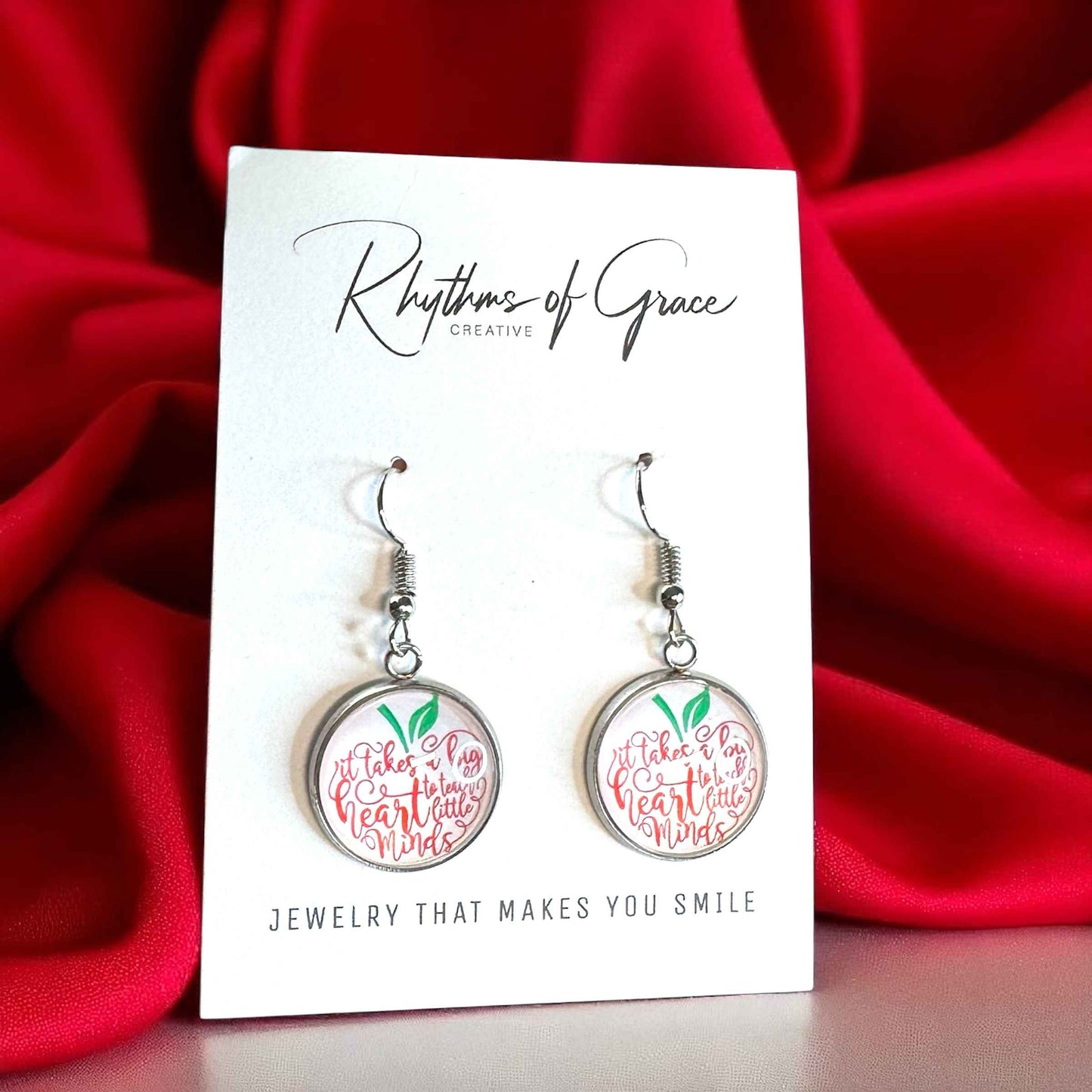 Inspire & Shine with Teacher Cabochon Dangle Earrings!