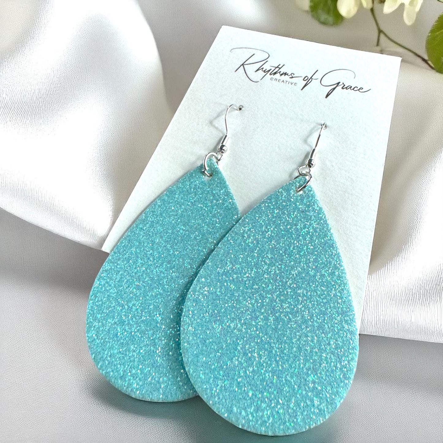 Sparkle & Shine: Glitter Teardrop Dangle Earrings ✨ - Rhythms of Grace Creative