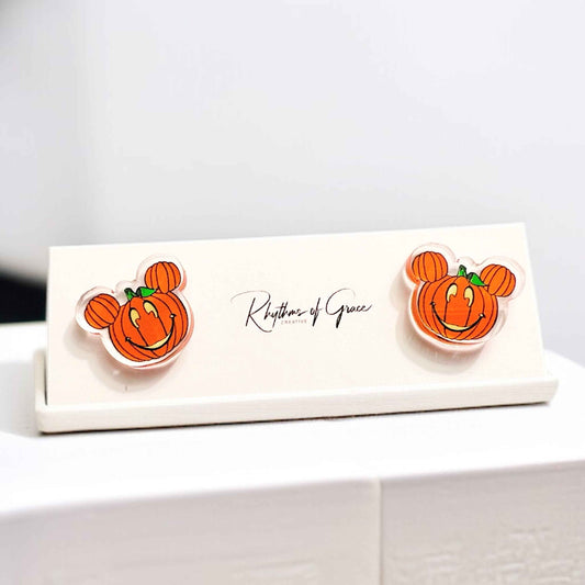 Spook-tacular Pumpkin Studs - Halloween Magic! 🎃