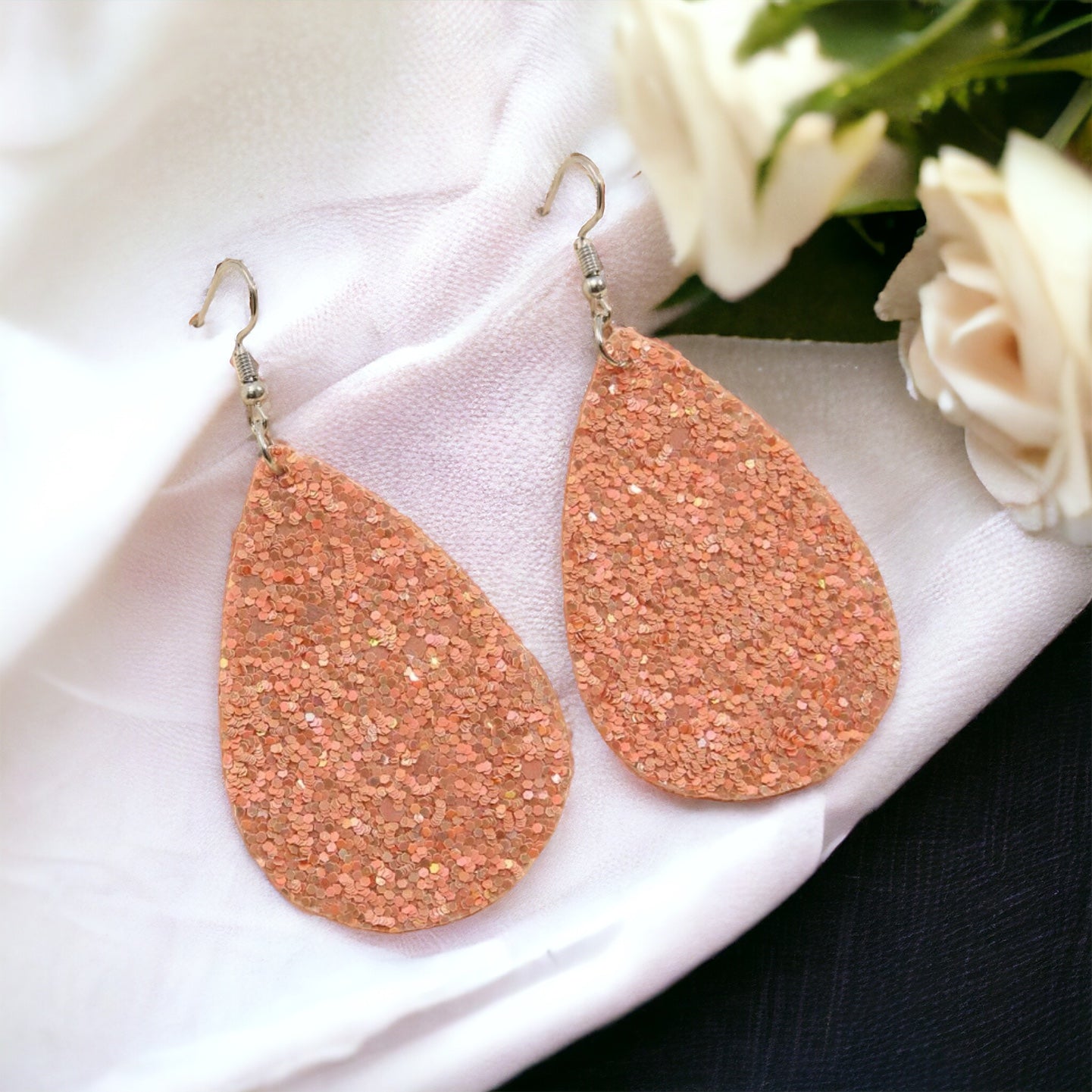 Sparkle & Shine: Glitter Teardrop Dangle Earrings ✨