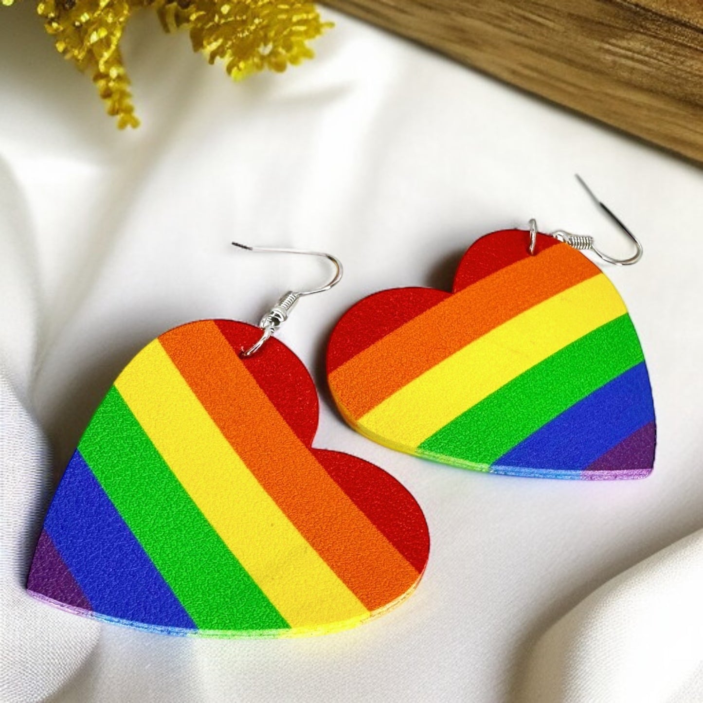 Rainbow Heart Dangle Earrings – Wear Your Pride! 🏳️🌈