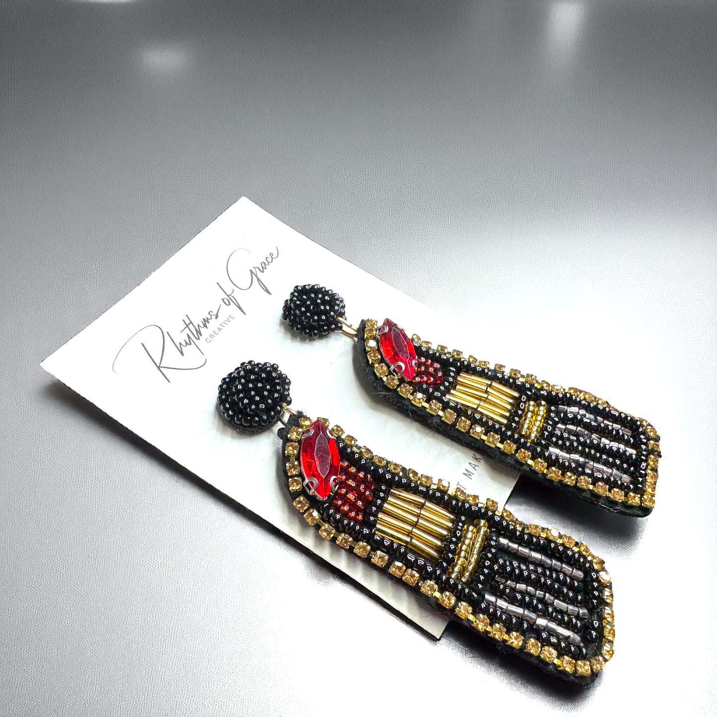 Red Lipstick Earrings - Bold, Beautiful, and Beaded! - Rhythms of Grace Creative