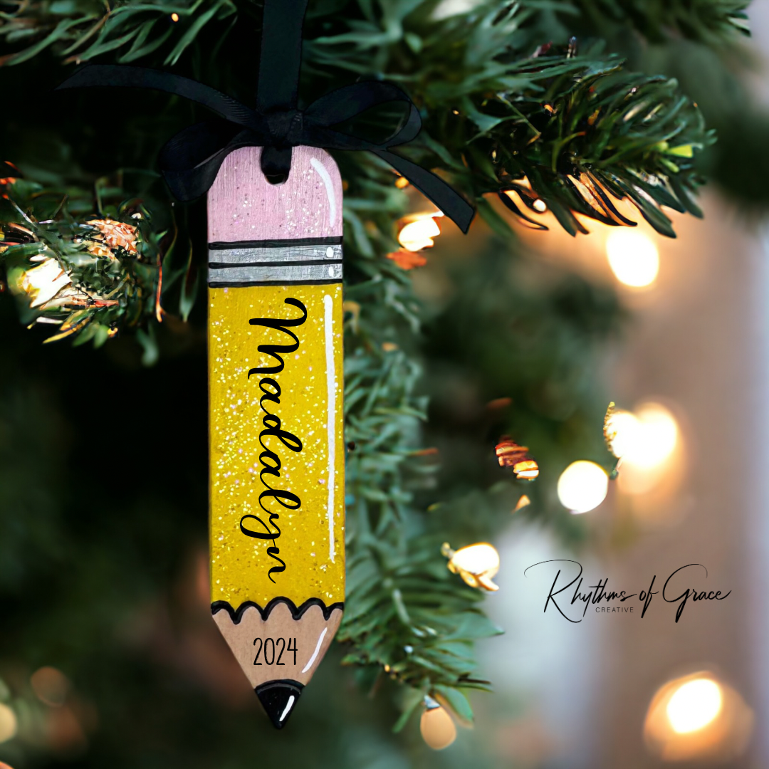 Personalized Pencil Ornaments – Celebrate Your Child's First Year of School!