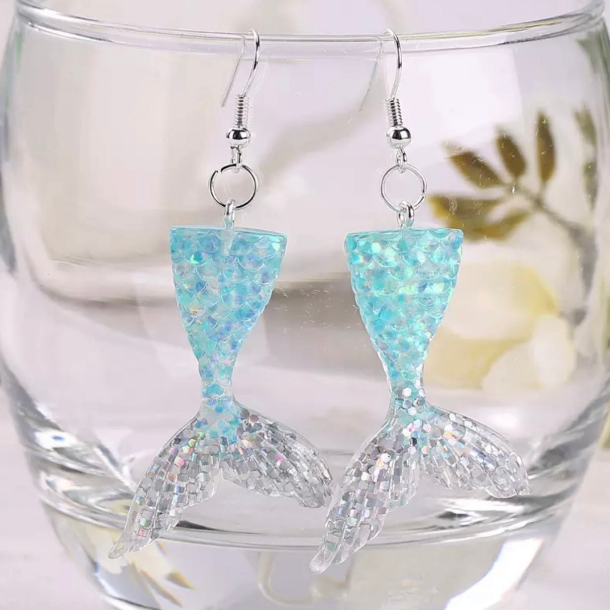 Mermaid Tail Magic – Glittery Earrings in 3 Splashy Colors! ✨