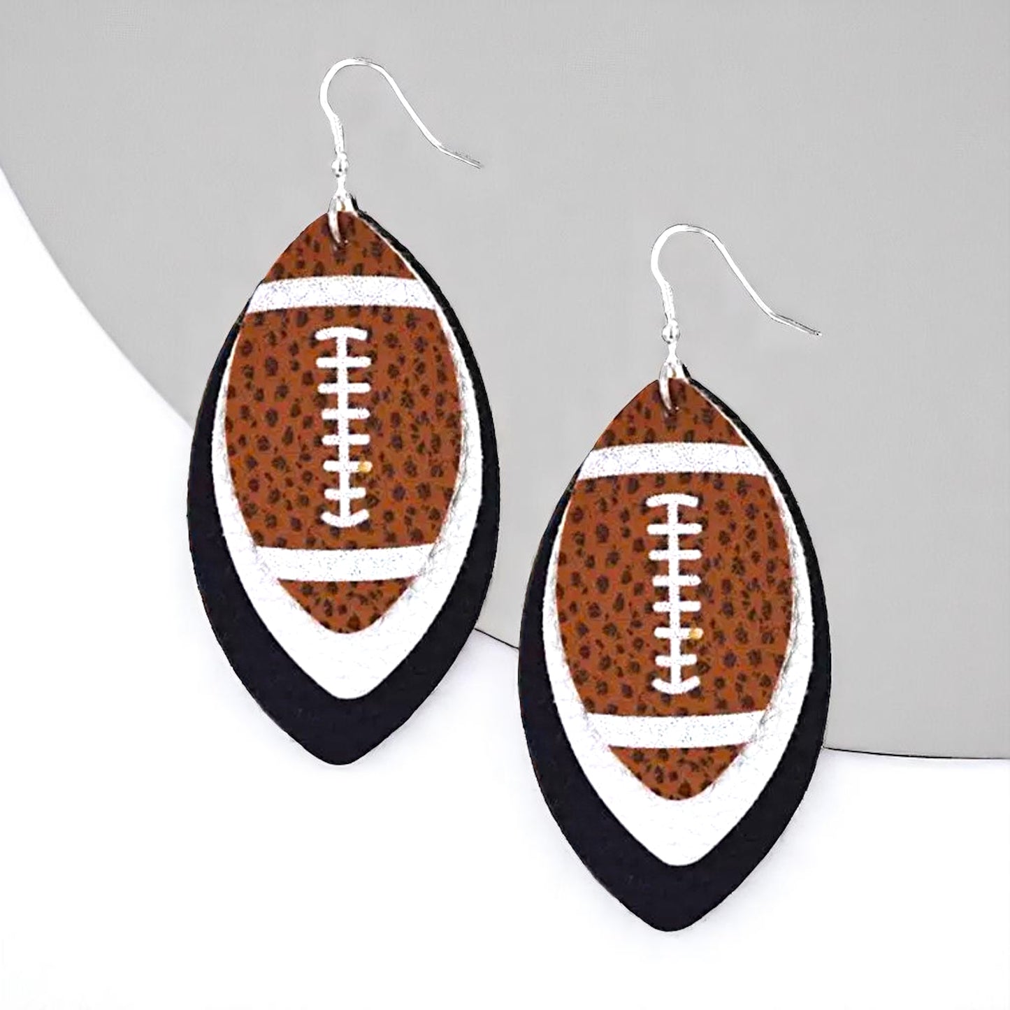 Game Day Glam: Black and White Football Earrings for the Ultimate Fan!