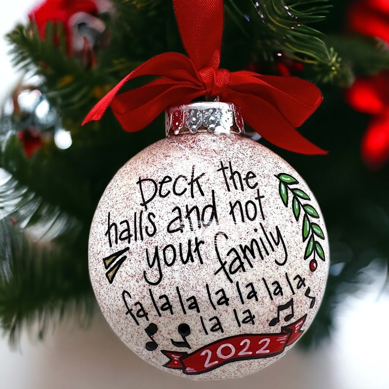 Christmas Ornament: Deck the Halls and Not Your Family – Fa La La La La - Rhythms of Grace Creative