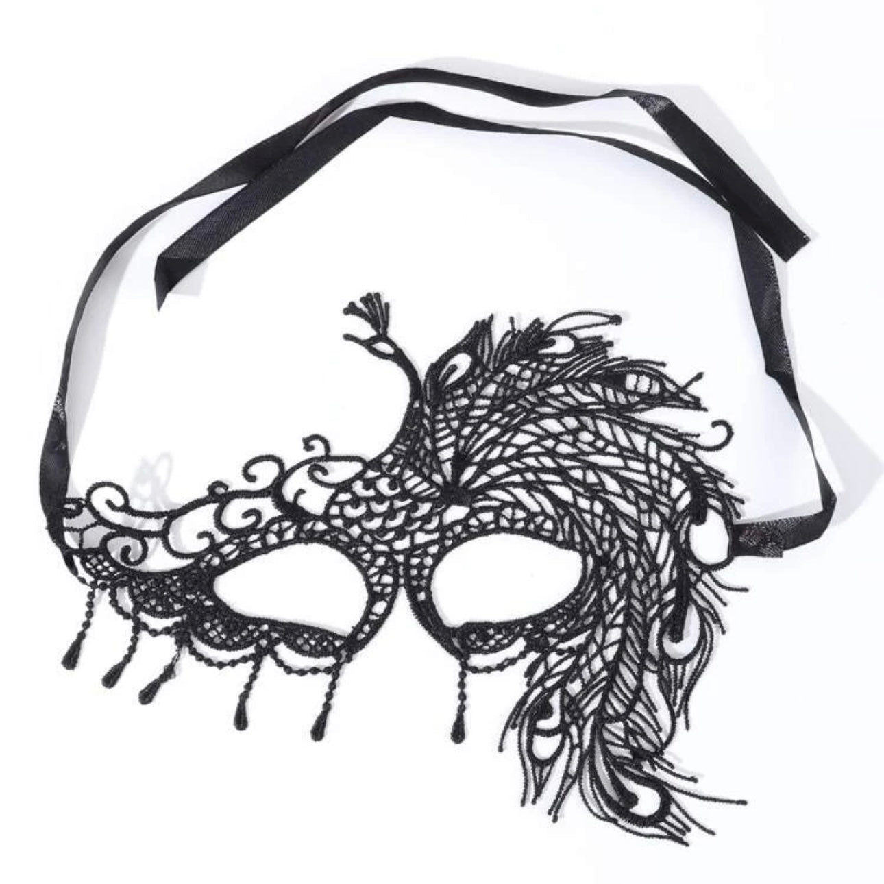 Black Lace Peacock Mask – Rule the Night in Feathers & Flair