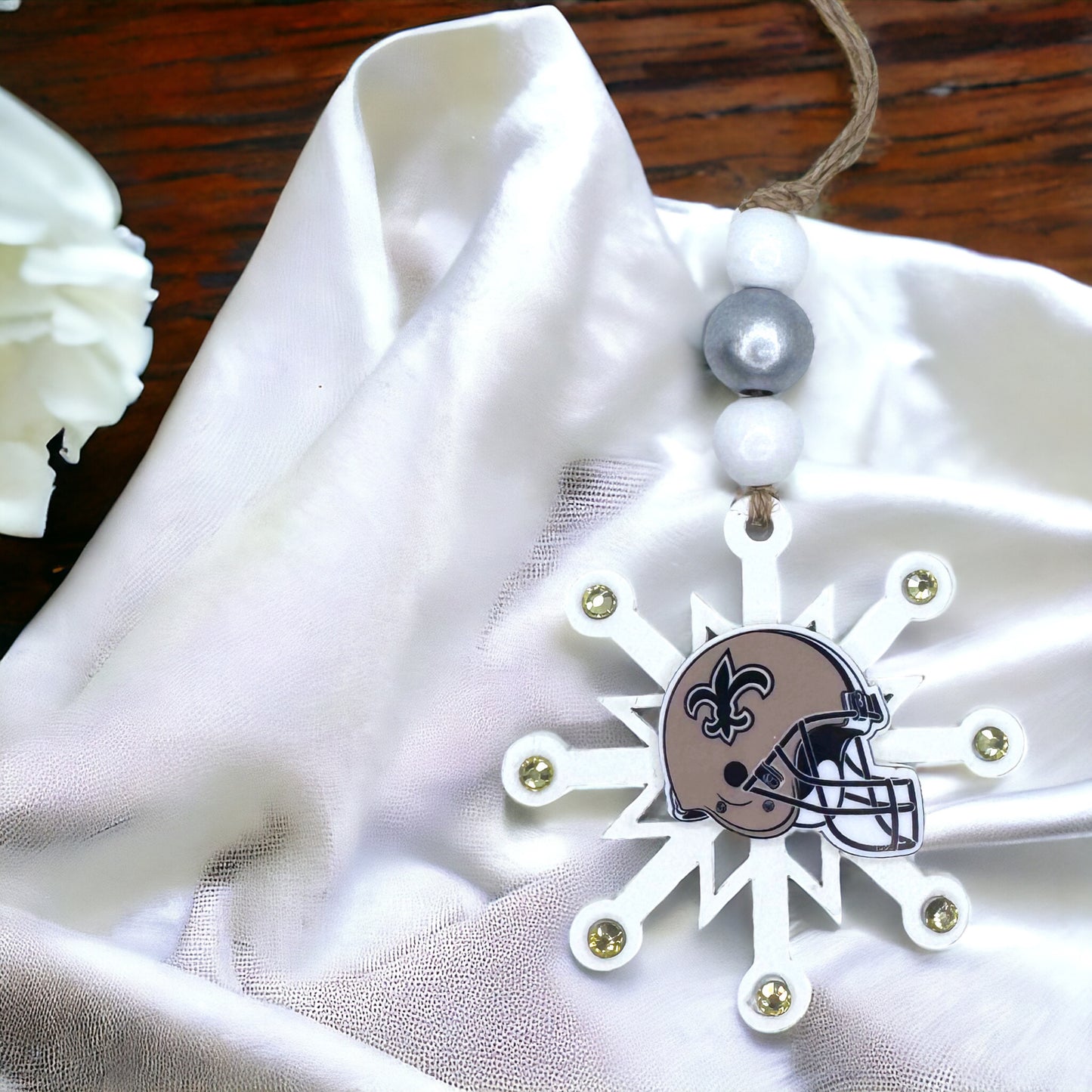 Saintsational Holiday Cheer: Handmade New Orleans Saints Snowflake Ornament!