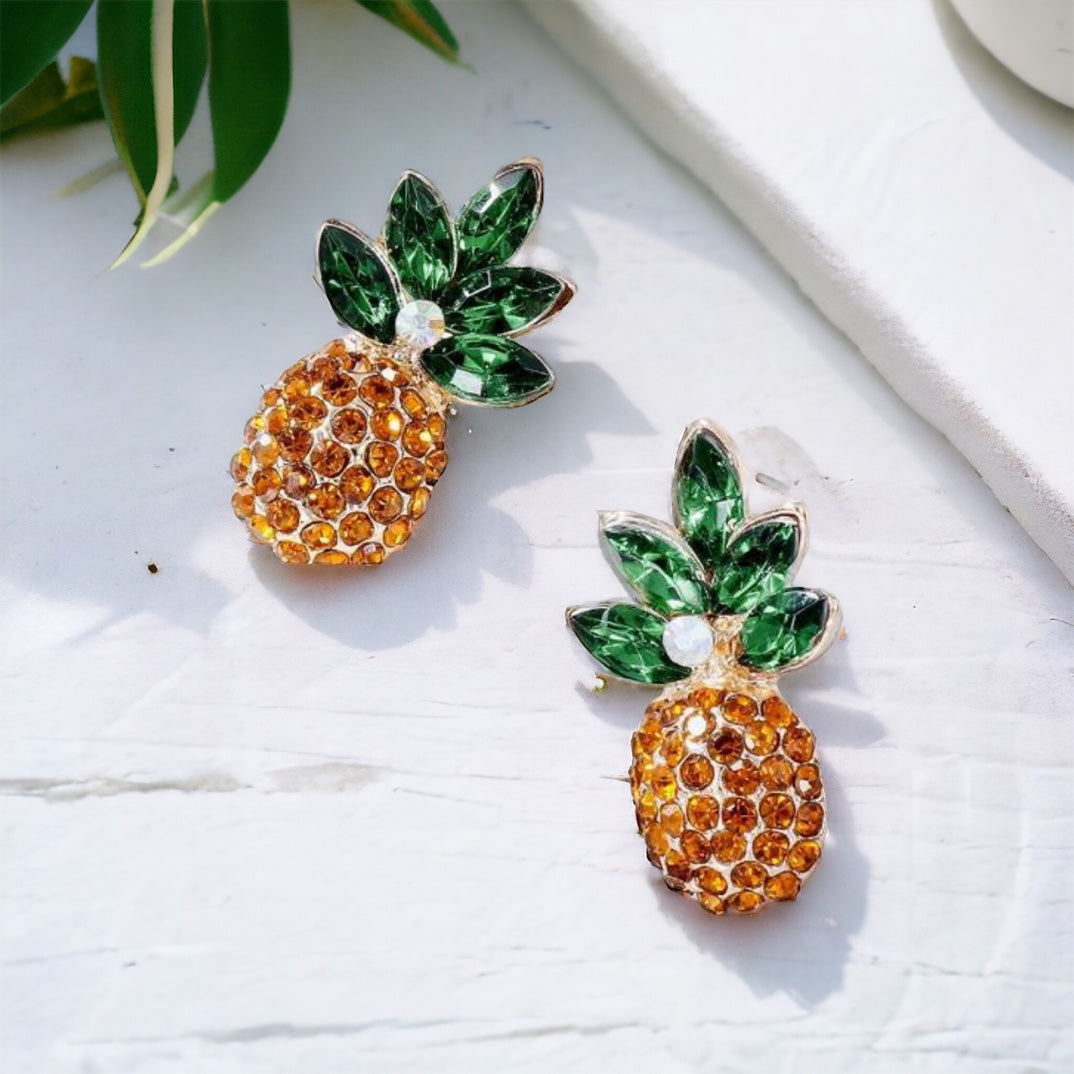 Sparkle & Shine with Pineapple Stud Earrings! 🍍
