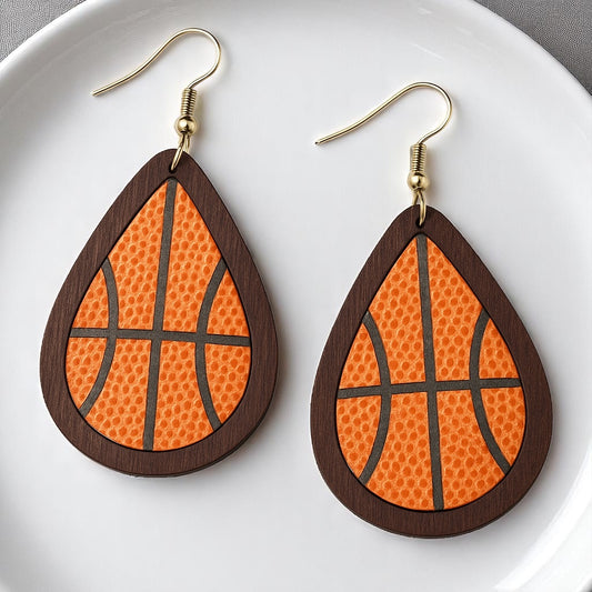 Dribble into Style: Fun Basketball Dangle Earrings!