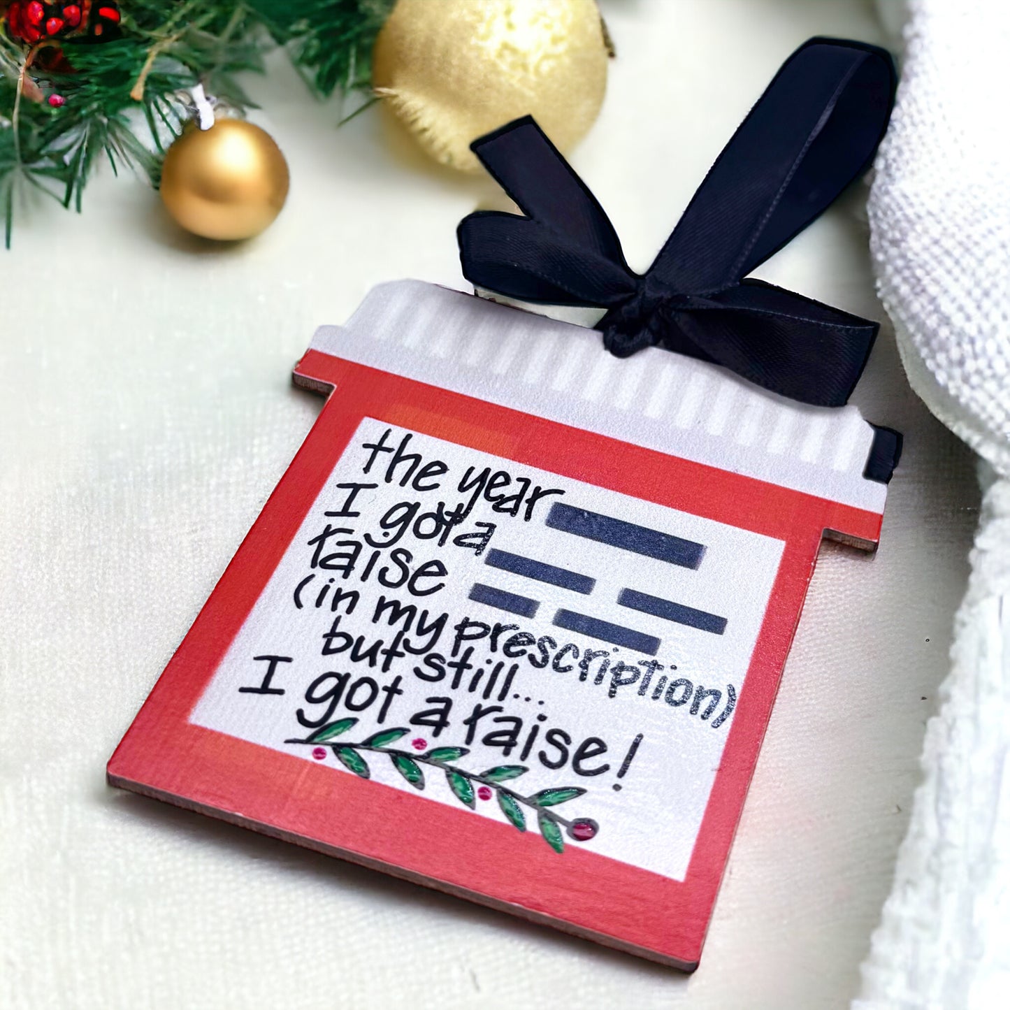 Handmade Prescription Bottle Christmas Ornament - Limited Edition!