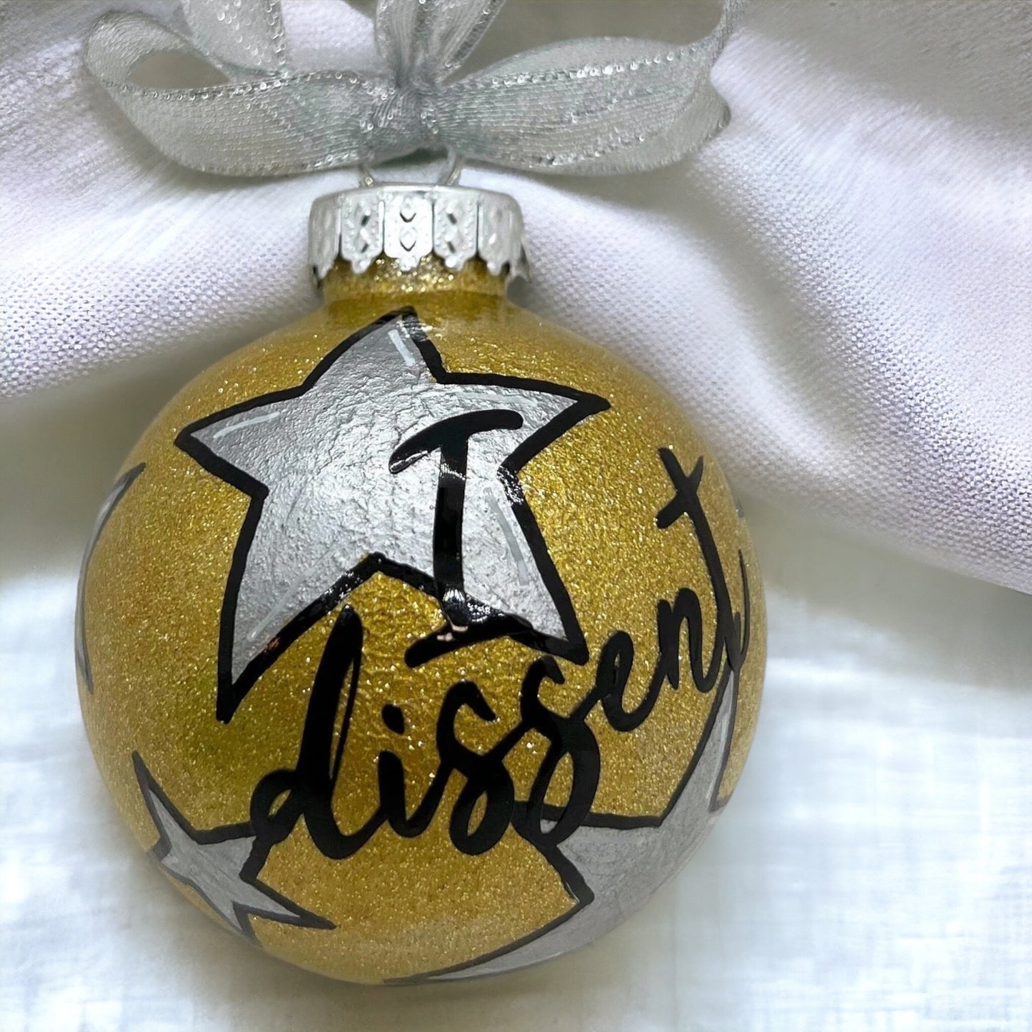 I Dissent Ornament - RGB Ornament, Christmas Ornament, Holiday Ornament, Dissent Ornament, Ornament Exchange, Feminism Ornament - Rhythms of Grace Creative