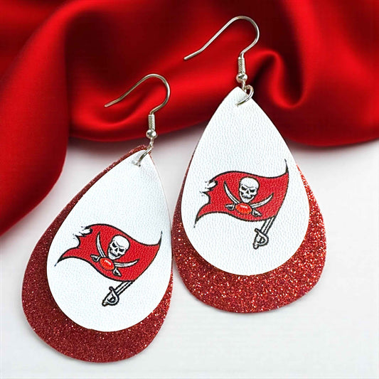 Touchdown Style: Tampa Bay Buccaneers Dangle Earrings for Fashionable Fans!