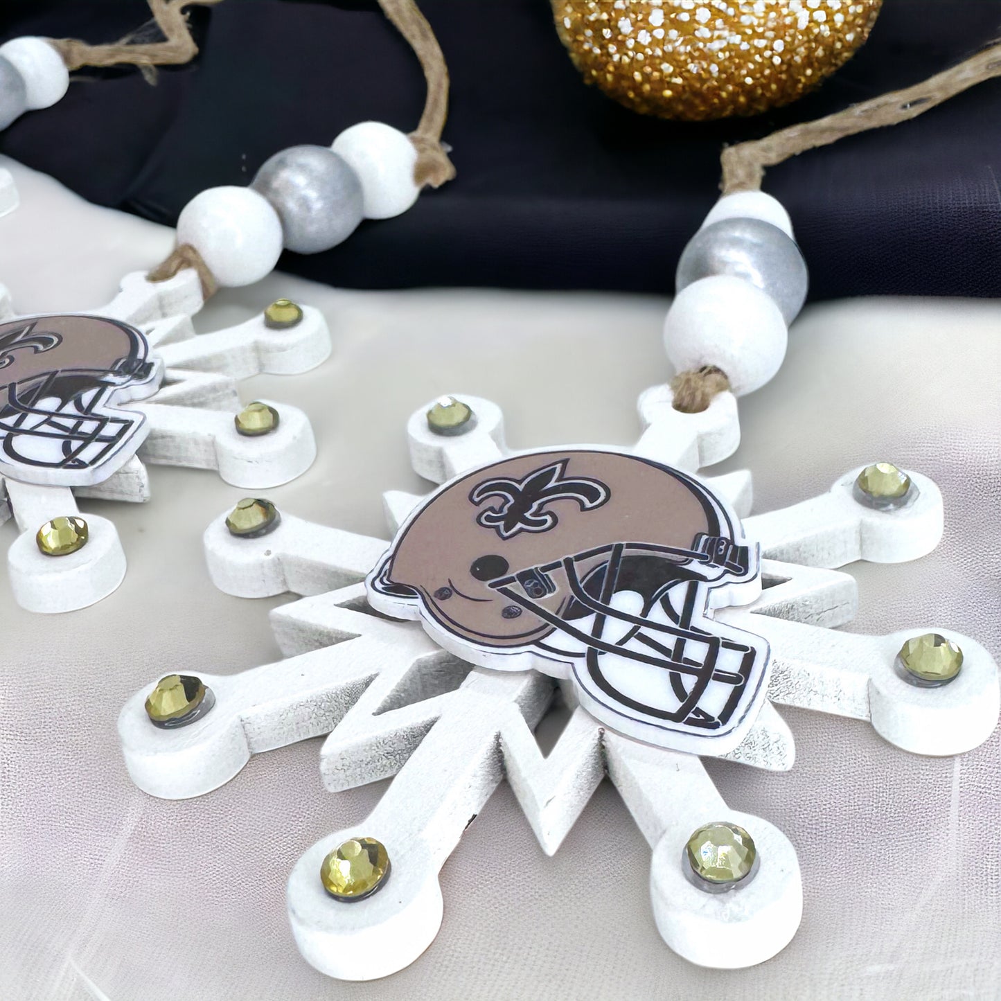Saintsational Holiday Cheer: Handmade New Orleans Saints Snowflake Ornament!