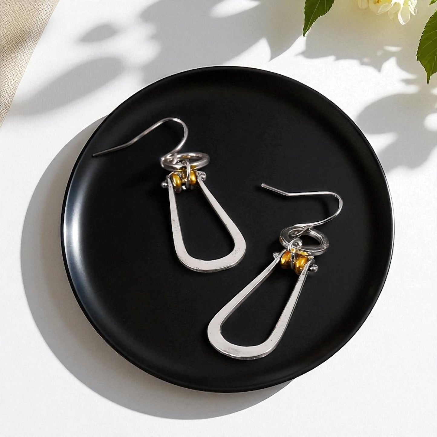 Day to Night Dazzle โ Silver & Gold Dangle Earrings