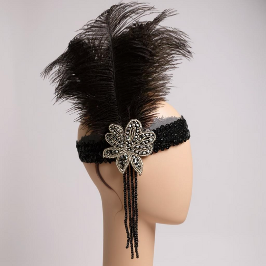 Glamorous Feather and Sequin Headband - Perfect for Halloween and Beyond!