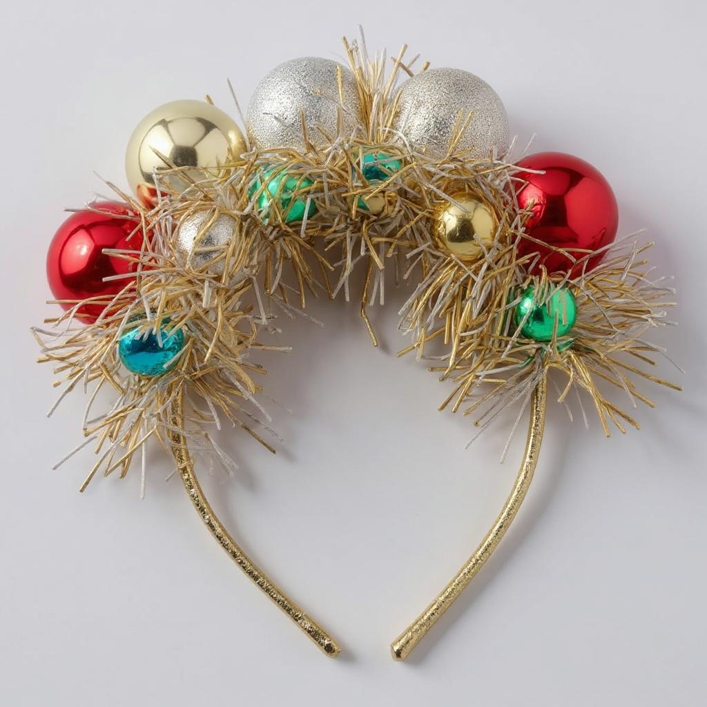 Ho Ho Ho-liday Glam: Red & Green Christmas Ornament Headband!