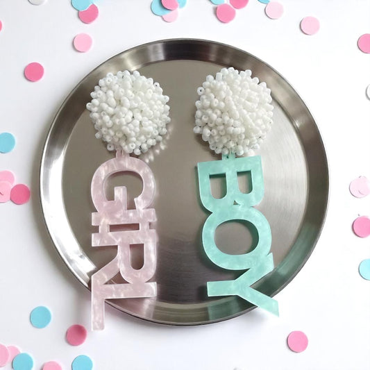 Gender Reveal Dangle Earrings: Share the Surprise in Style