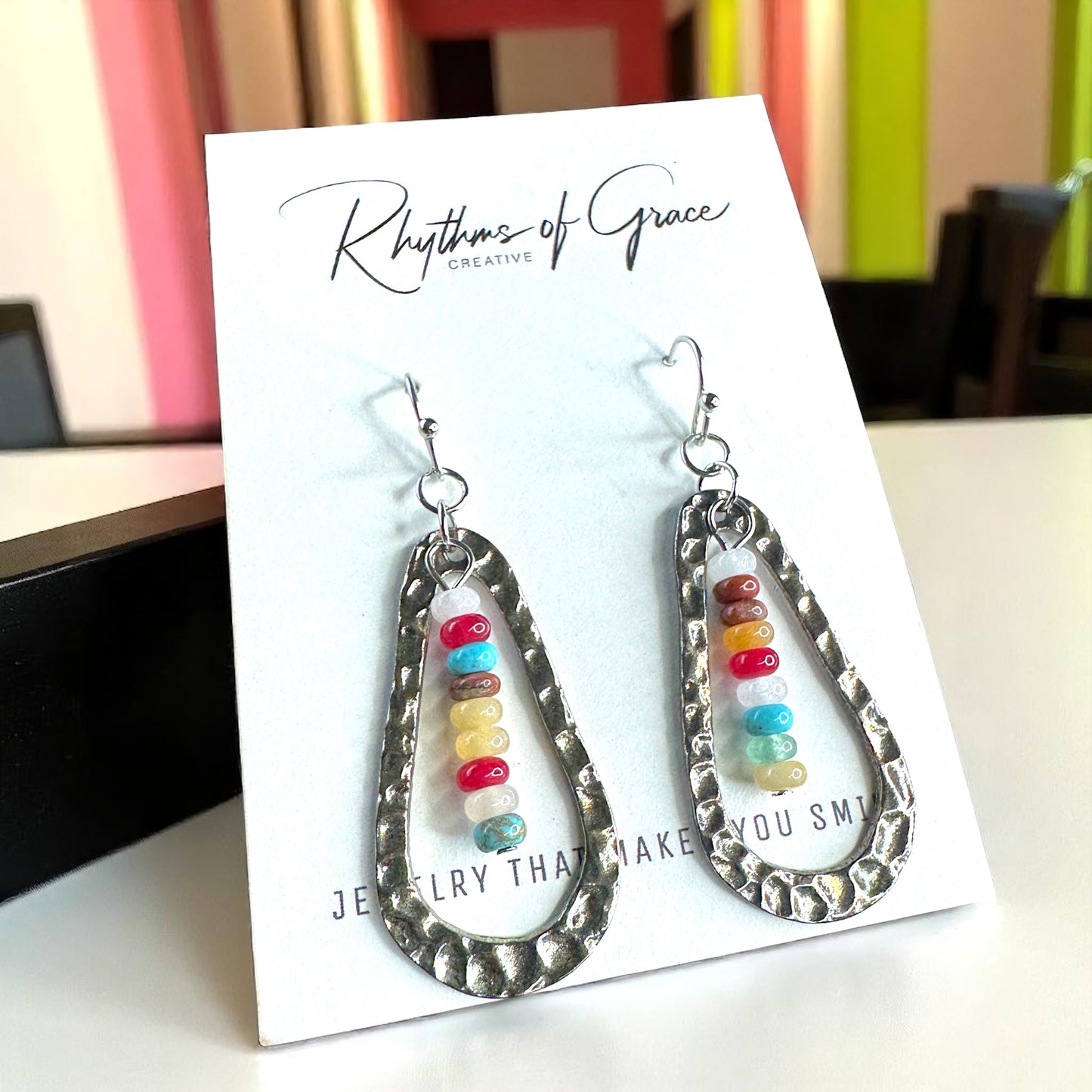 Vibrant Silver Boho Chic Dangle Earrings for Effortless Style