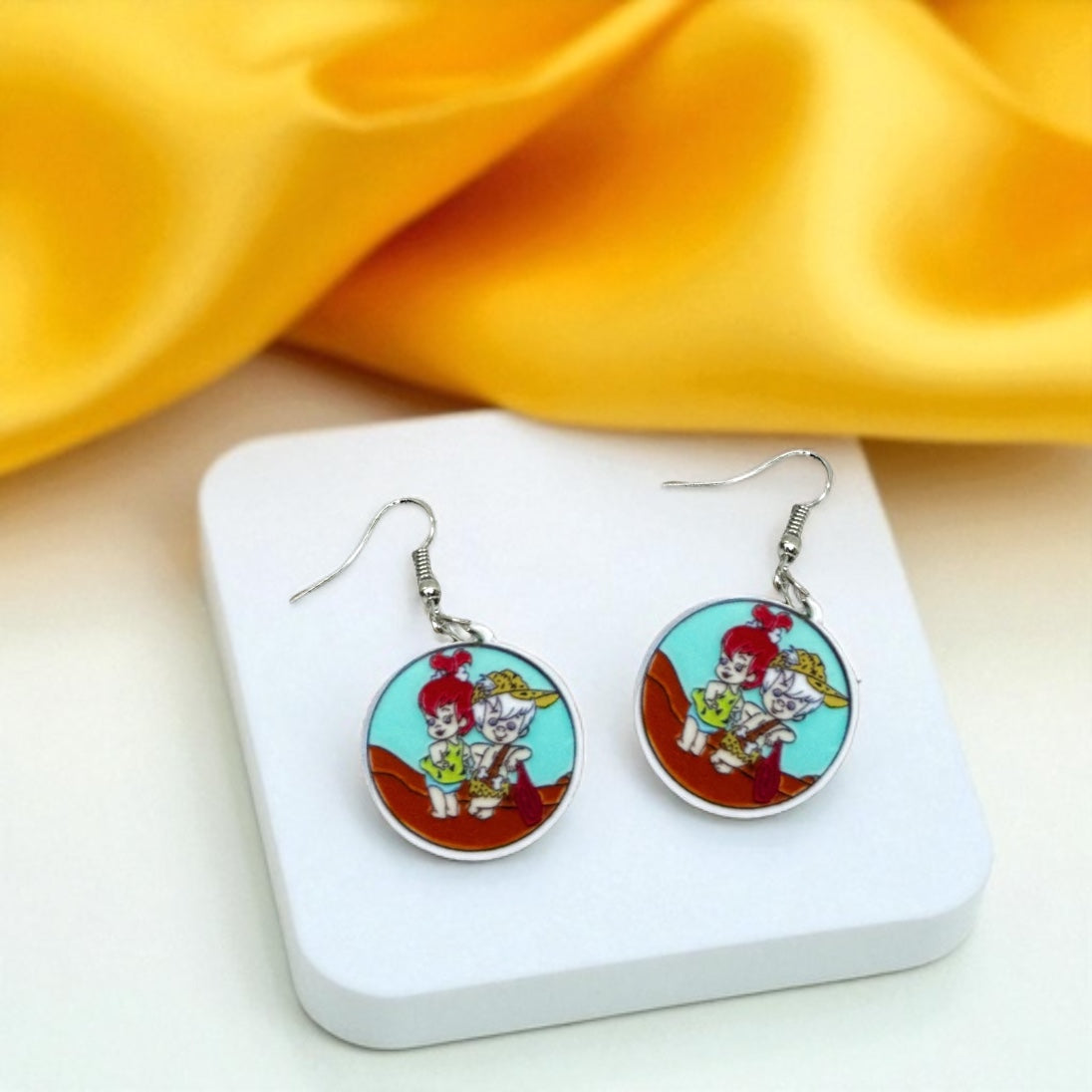 Yabba Dabba Cute! – Flintstones Earrings Featuring Pebbles & Bamm-Bamm 🦴