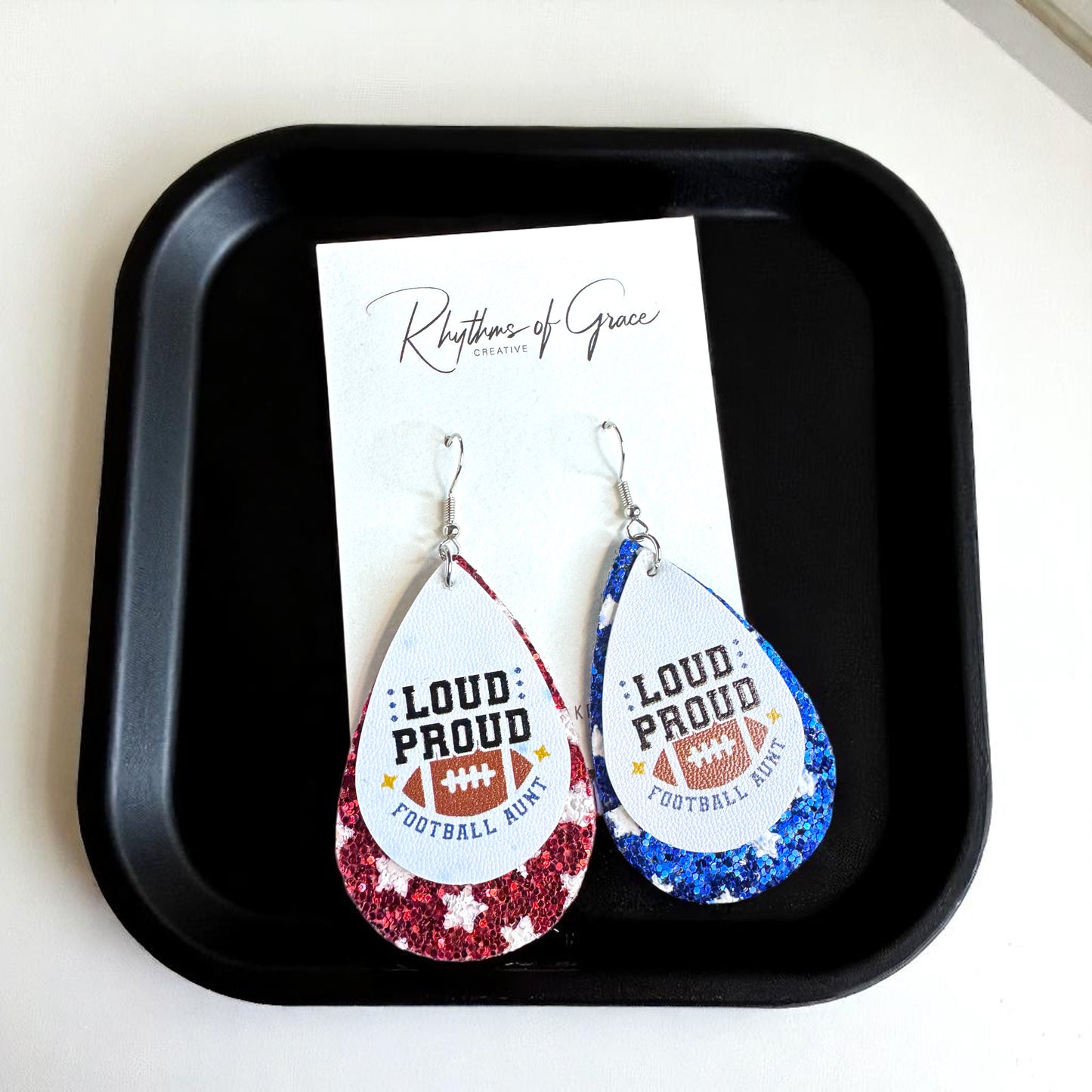 Touchdown Style Alert: "Loud Proud Football Aunt" Earrings! 🏈🇺🇸