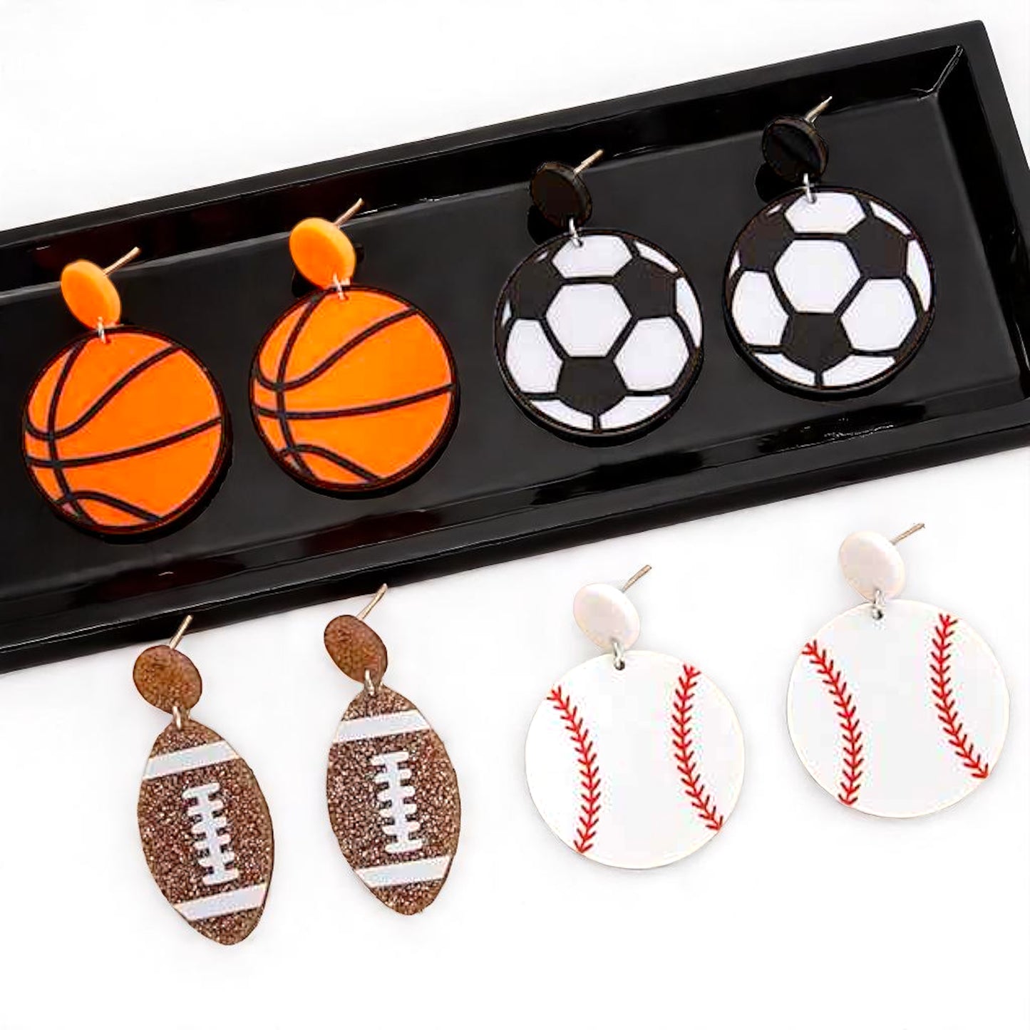 Score Big with Sports-Themed Dangle Earrings!