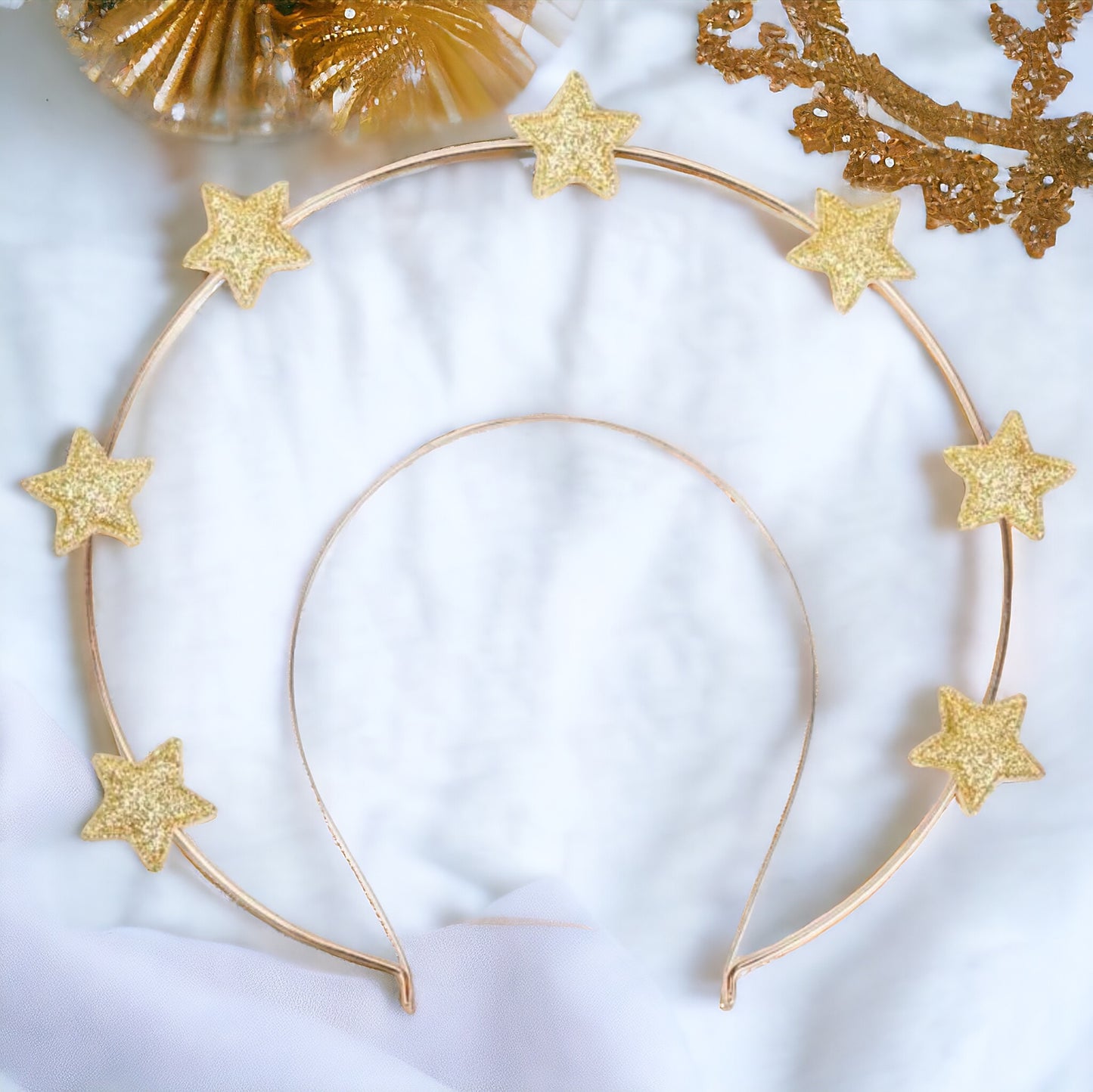 Celestial Headband - Gold Star Headband, Celestial Headpiece, Goddess Headpiece, Birthday Party, Star Goddess - Rhythms of Grace Creative