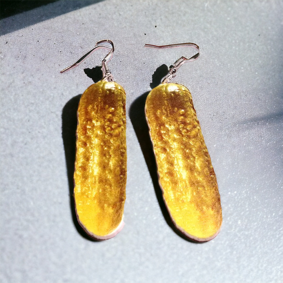 Pucker Up! Playful Pickle Dangle Earrings Sparkle!