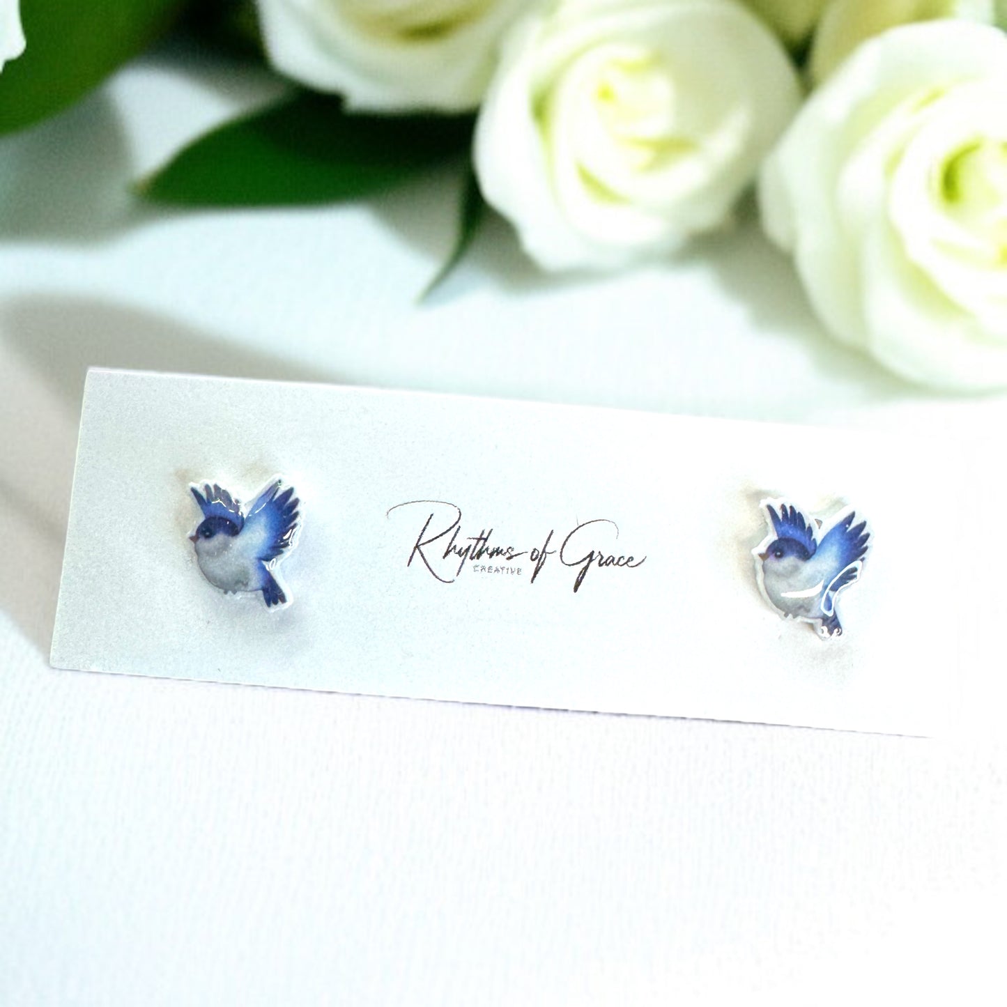 Spruce Up with Bluebird Bliss – Adorable Stud Earrings!
