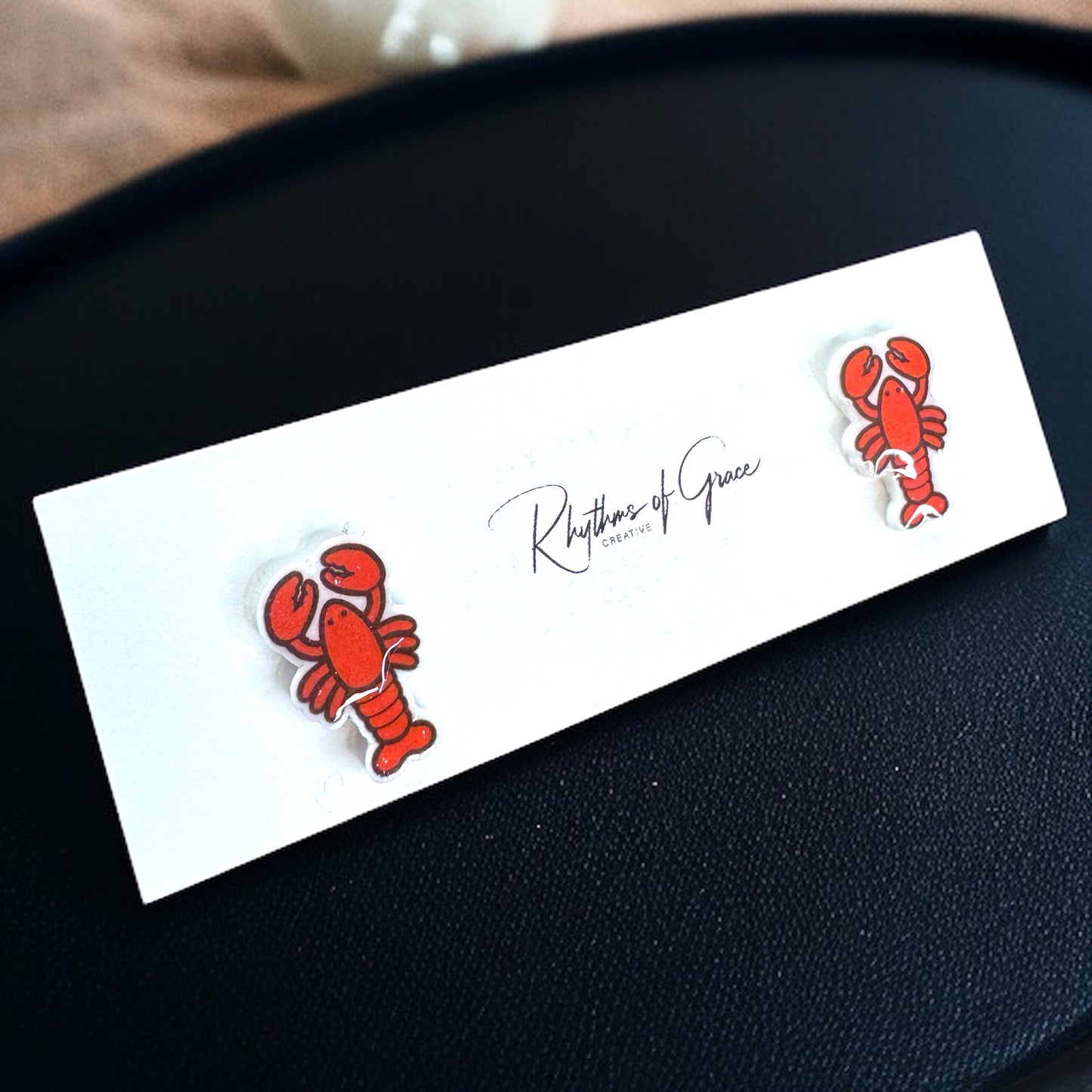 Crawfish/Lobster Stud Earrings – Dive into Style!