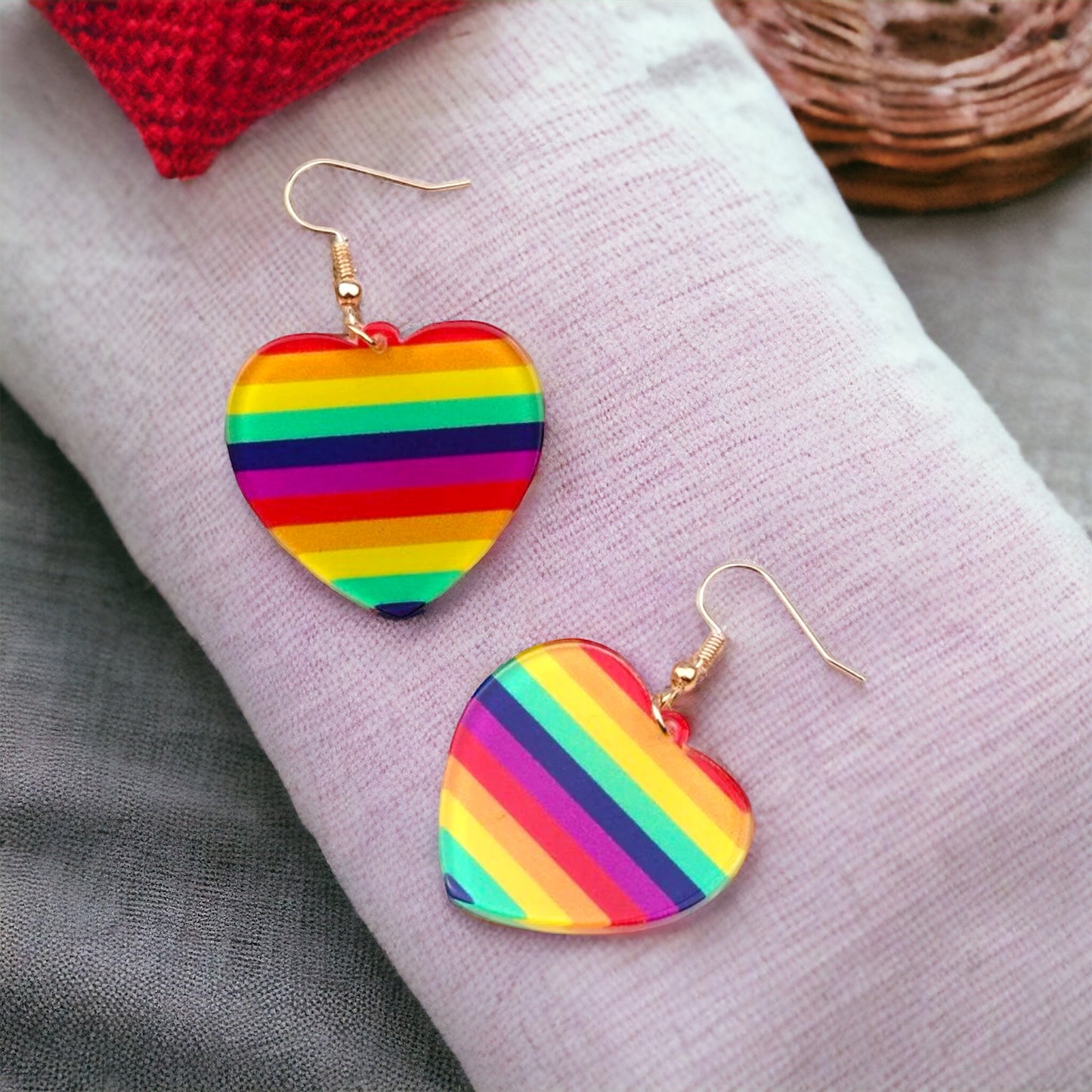 Rainbow Heart Dangle Earrings - Wear Your Pride! 🌈