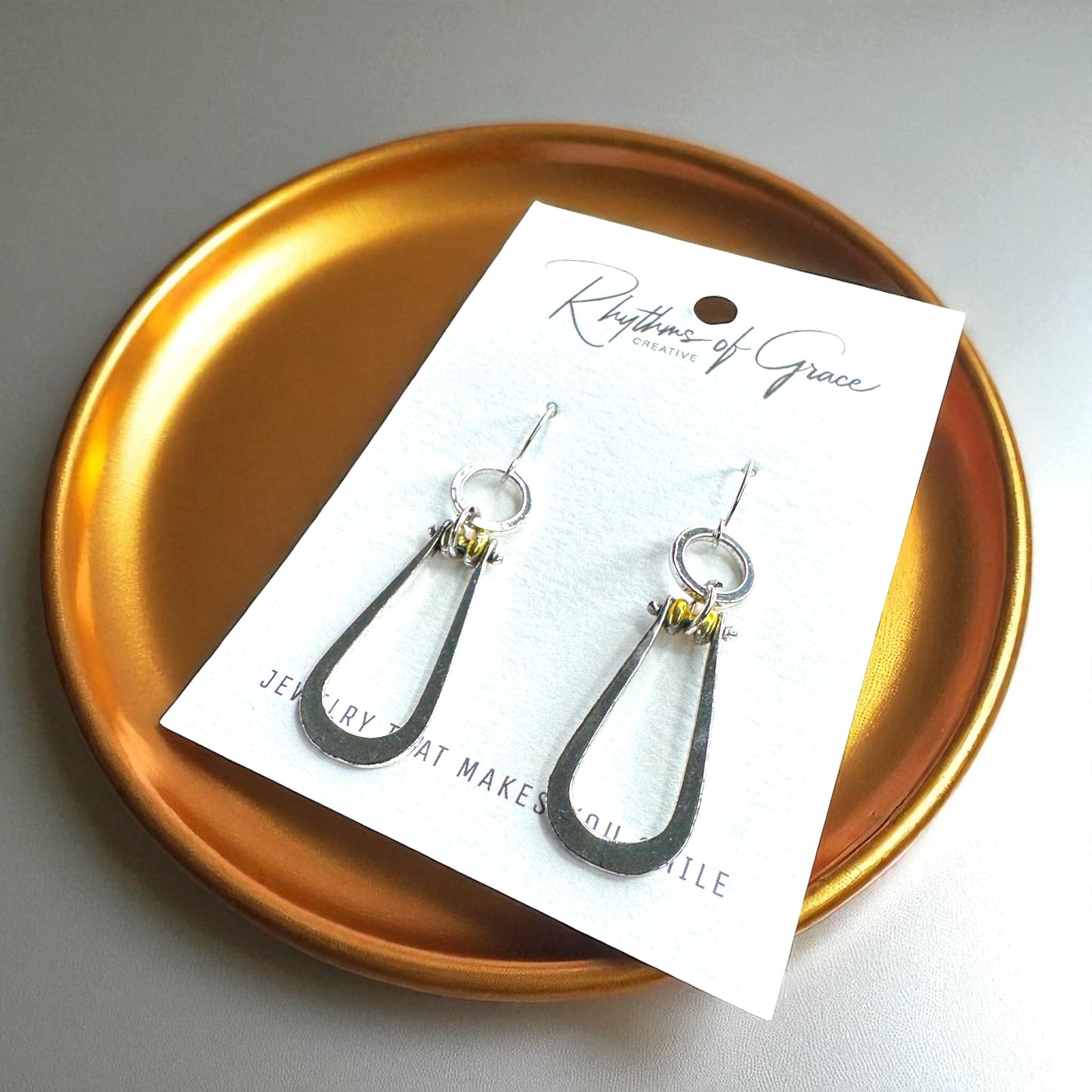 Day to Night Dazzle โ Silver & Gold Dangle Earrings
