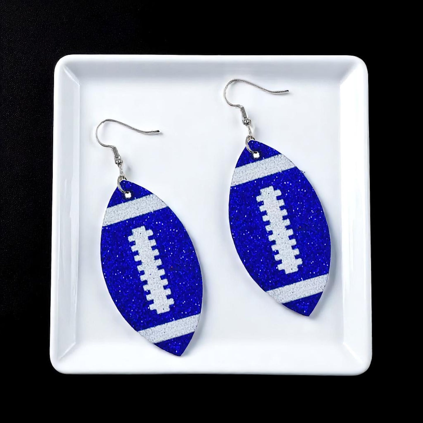 Score Big with Sparkle! Glitter Football Dangle Earrings 🏈
