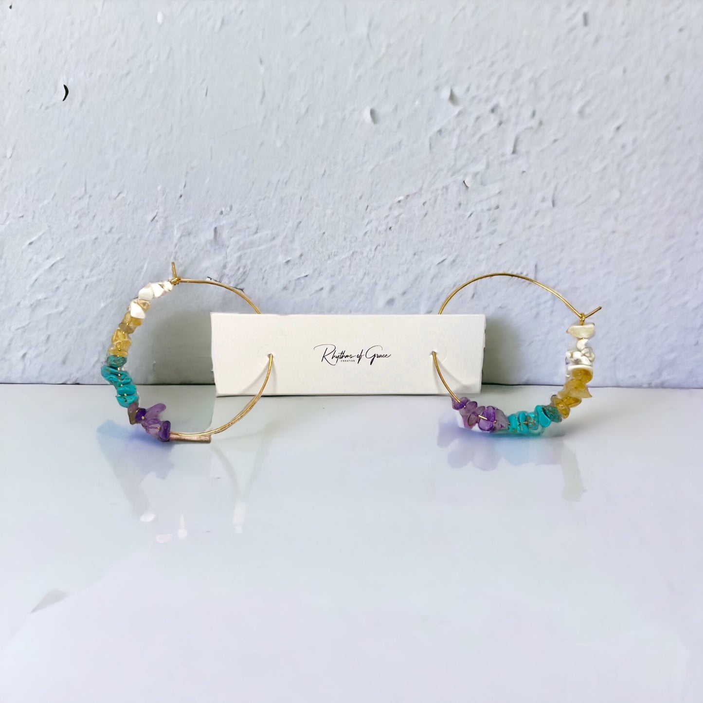 Pastel Beaded Hoops - Boho Chic, Hoop Earrings, Beaded Accessories, Beaded Hoops, Pastel Earrings - Rhythms of Grace Creative