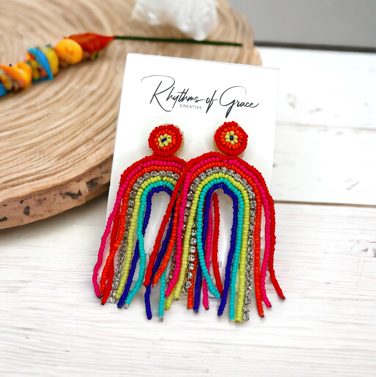 Beaded Rainbow Earrings - Celebrate Love & Joy! 🌈