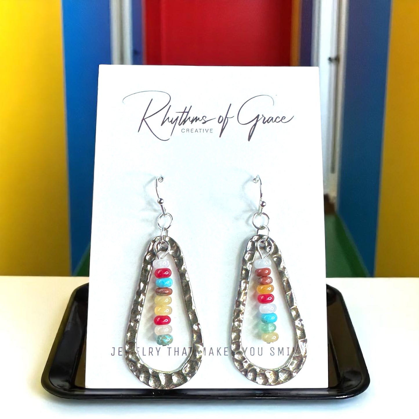 Vibrant Silver Boho Chic Dangle Earrings for Effortless Style