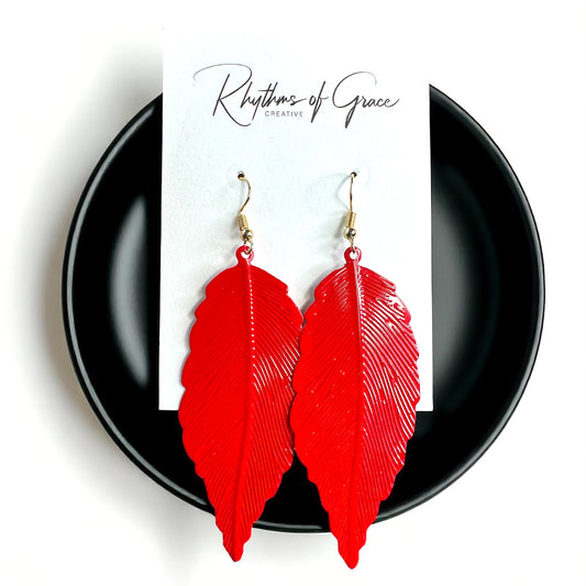 Embrace Autumn's Charm with Red Leaf Earrings! 🍂 - Rhythms of Grace Creative