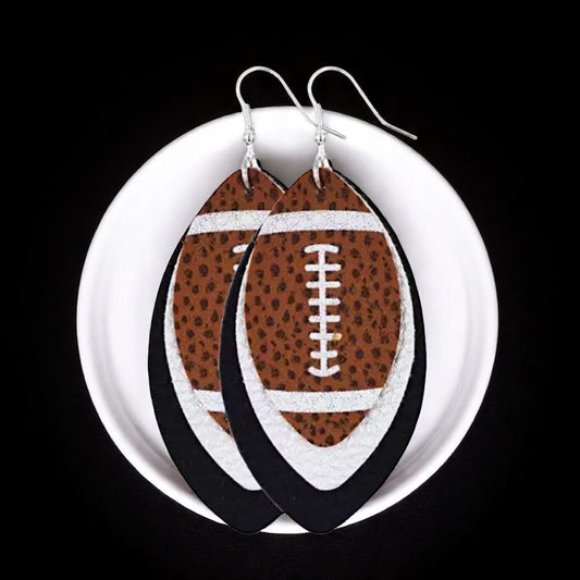 Game Day Glam: Black and White Football Earrings for the Ultimate Fan!