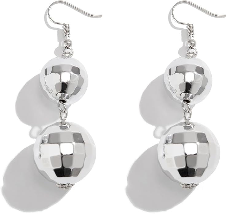 Drop It Like It’s Disco – Silver Ball Party Earrings - Rhythms of Grace Creative