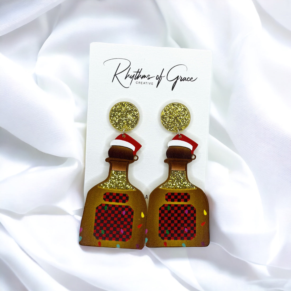 Sip into the Holiday Spirit with Christmas Tequila Earrings! 🎄 - Rhythms of Grace Creative