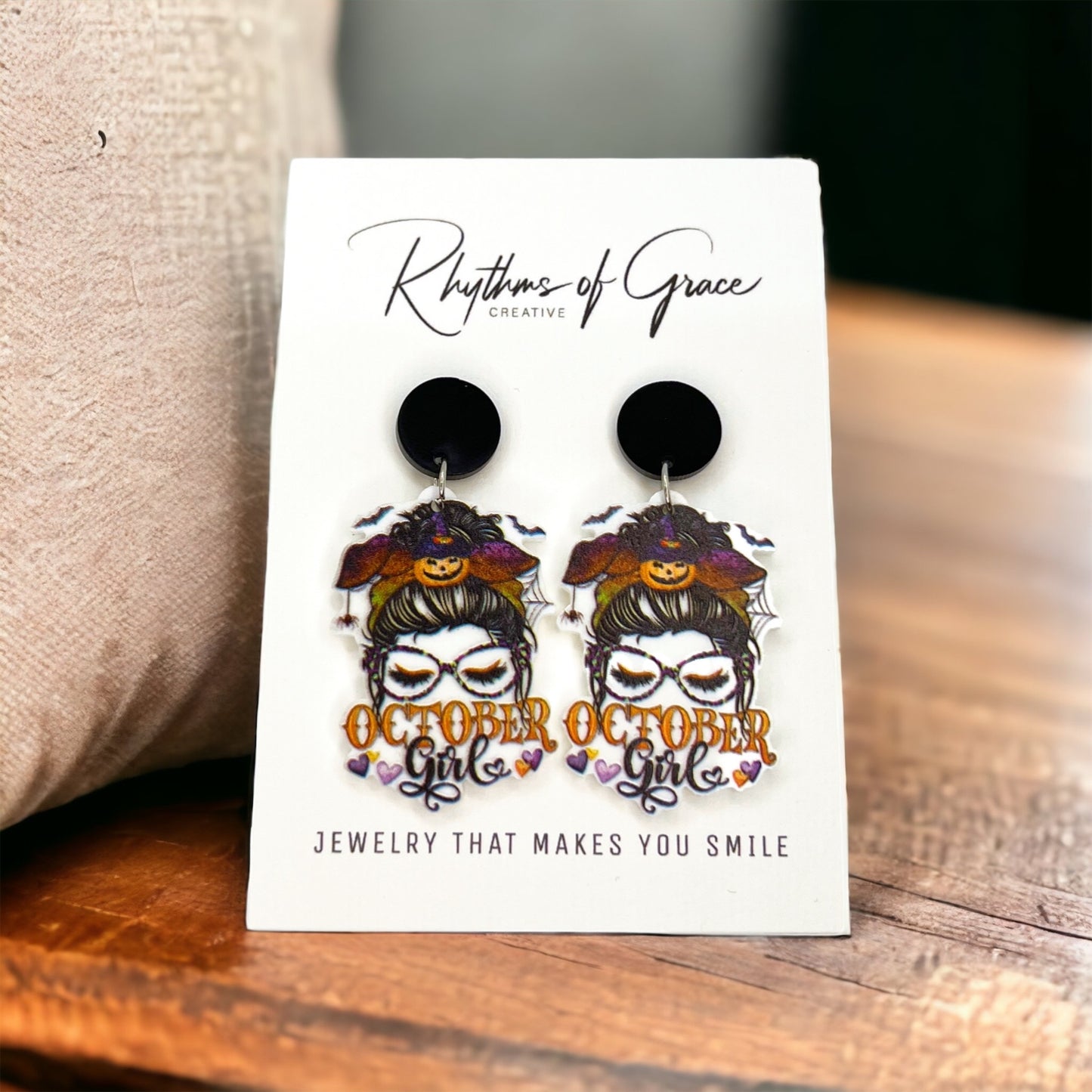 Spooky Chic: October Girl Pumpkin Earrings 🎃 - Rhythms of Grace Creative