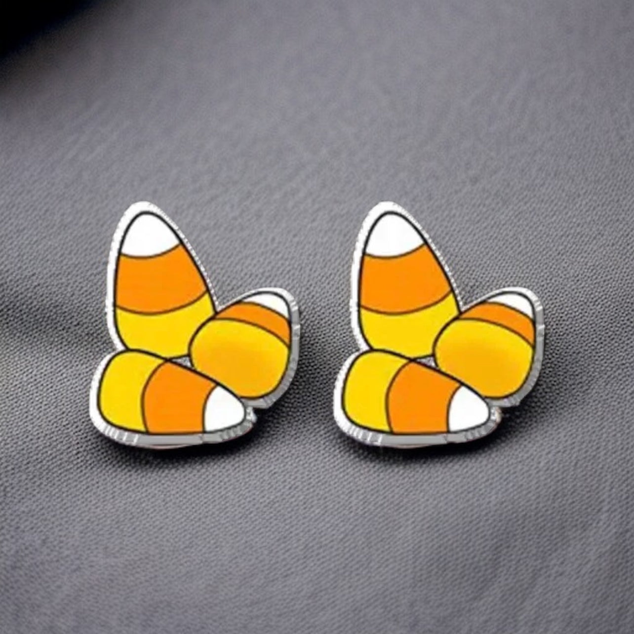 Boo-tiful Candy Corn Stud Earrings - Handmade Halloween Delight! 🎃