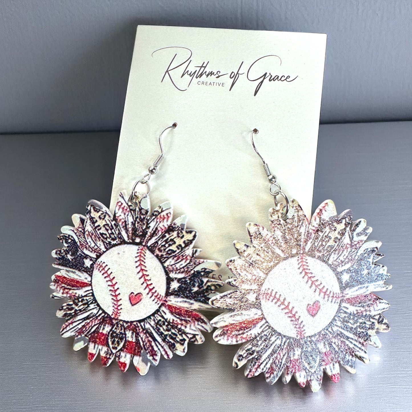 Swing for Style: Unique American Baseball Dangle Earrings!