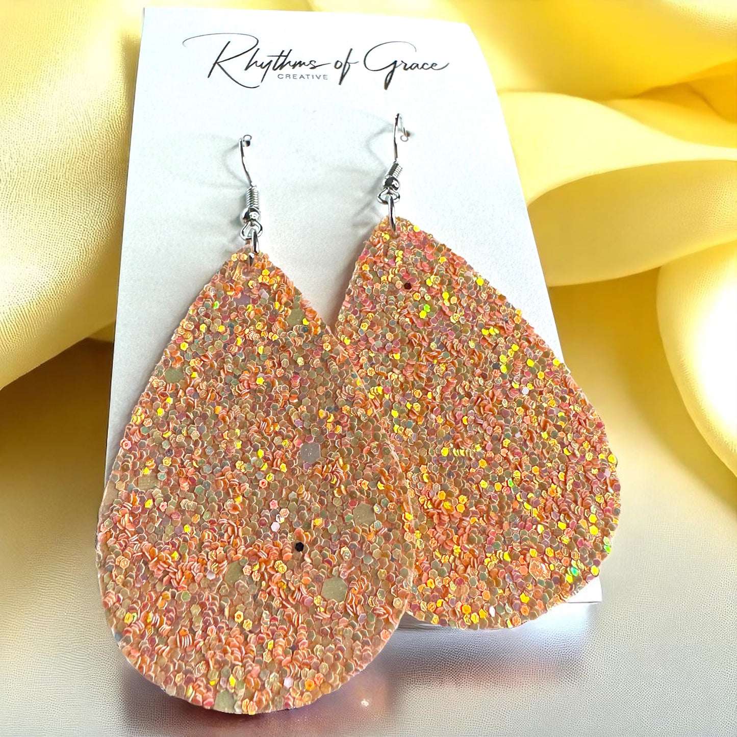 Sparkle & Shine: Glitter Teardrop Dangle Earrings ✨ - Rhythms of Grace Creative