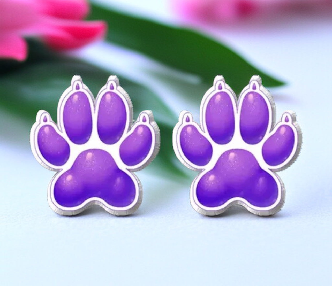 Vibrant Paw Print Studs – A Pawfect Gift! 🐾 10 Colors Available!