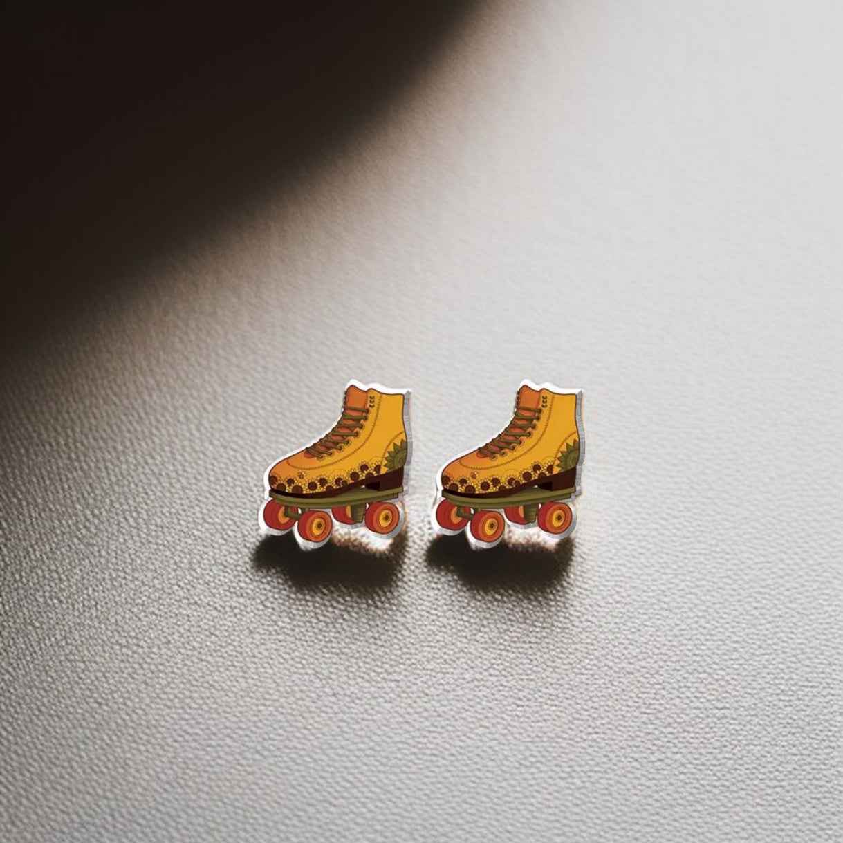 Skate into Style: Retro Roller-Skate Stud Earrings!