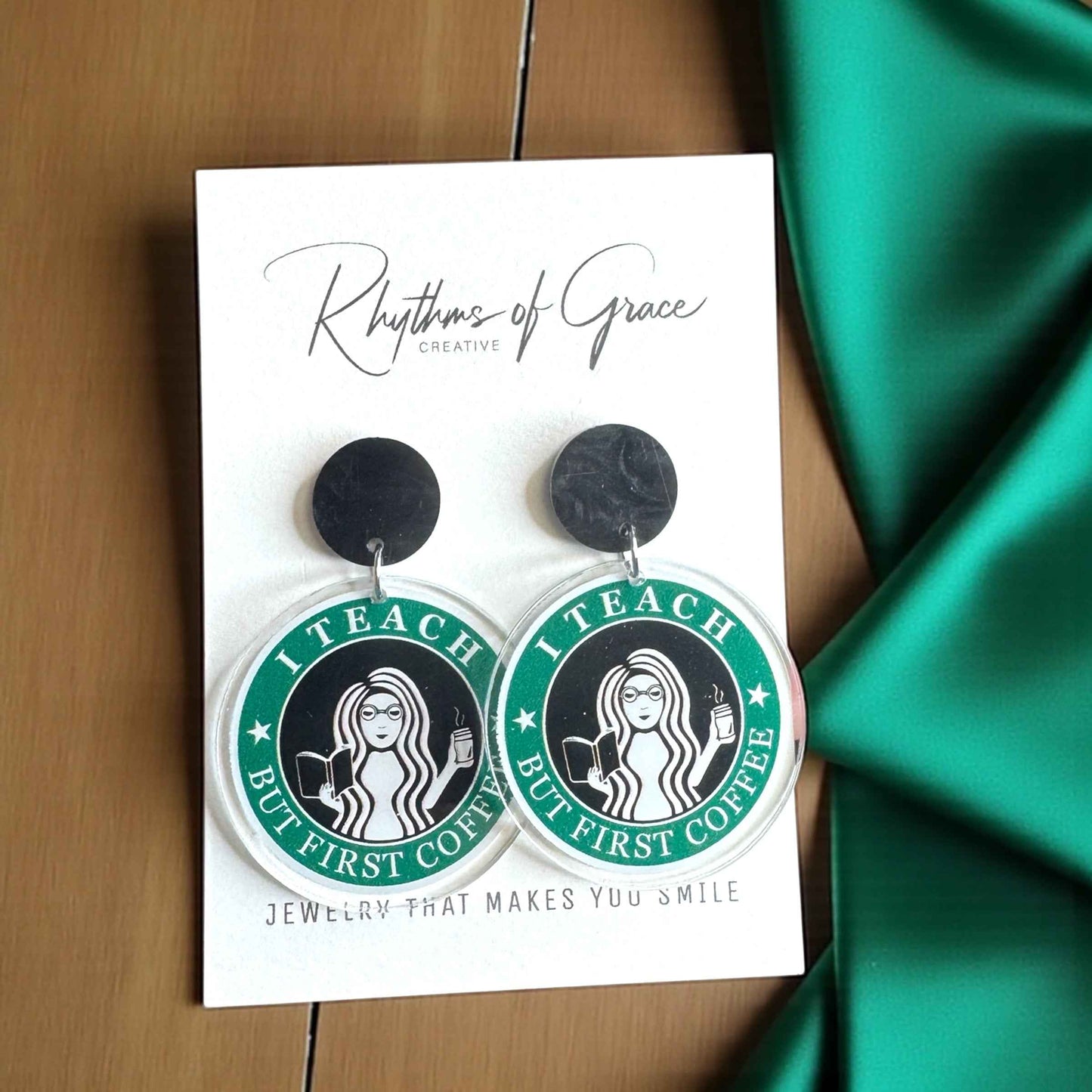 Coffee & Charm: Teacher Earrings for Caffeinated Educators!