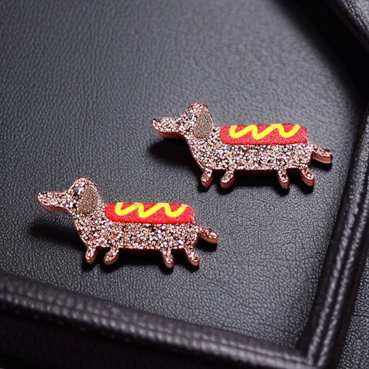 Dachshund Delight: Weenie Dog Stud Earrings! 🐾